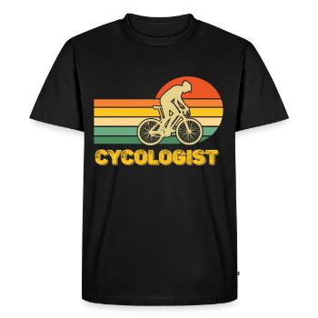 Cycologue Rétro Vélo Vélo Vélo - T-shirt Premium bio Homme - noir - Devant - Nico (187cm)