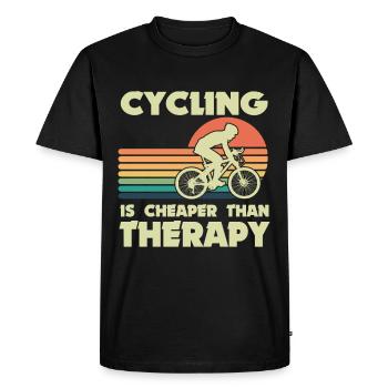 Cyclisme Vélo Thérapie Radsport Fahrrad - T-shirt Premium bio Homme - noir - Devant - Nico (187cm)