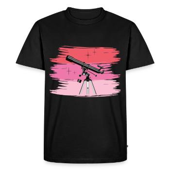 Telescope Retro Stars Planet Galaxy - Men's Premium Organic T-Shirt - black - Front - Nico (187cm)