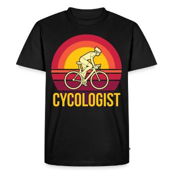 Cycologue Vélo de route Vélo Vélo Vélo - T-shirt Premium bio Homme - noir - Devant - Nico (187cm)
