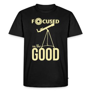 Space Focus Telescope Star Astronomer - Men's Premium Organic T-Shirt - black - Front - Nico (187cm)
