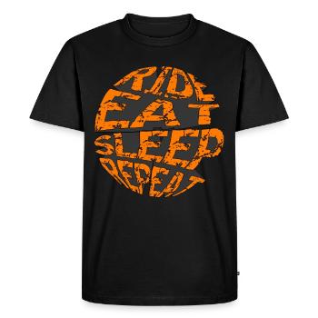 RIDE EAT SLEEP RÉPÉTER RÉTRO VTT - T-shirt Premium bio Homme - noir - Devant - Nico (187cm)