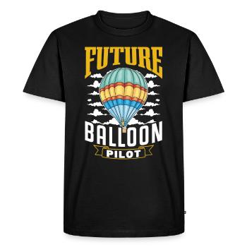 Futur pilote de ballon Vol en montgolfière Montgolfière - T-shirt Premium bio Homme - noir - Devant - Nico (187cm)