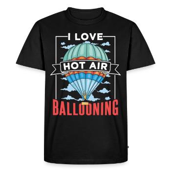 J’adore le vol en montgolfière - T-shirt Premium bio Homme - noir - Devant - Nico (187cm)