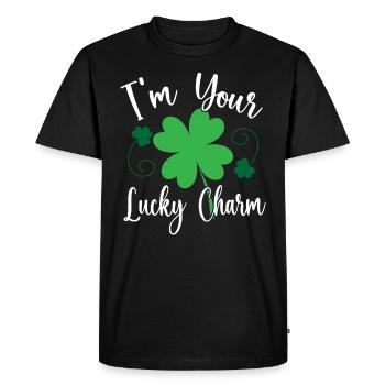 I am your lucky charm Irish Ireland - Men's Premium Organic T-Shirt - black - Front - Nico (187cm)