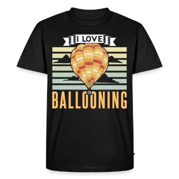 J’adore le vol en montgolfière - T-shirt Premium bio Homme - noir - Devant - Nico (187cm)