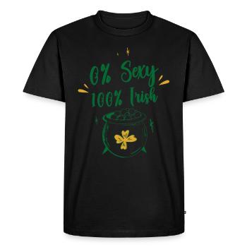 0 percent Sexy 100 percent Irish Ireland Irish - Men's Premium Organic T-Shirt - black - Front - Nico (187cm)