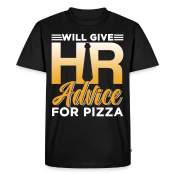 Personalwesen Pizza Human Resources Personaler HR - Men's Premium Organic T-Shirt - black - Front - Nico (187cm)