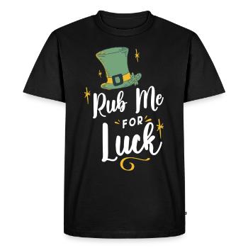Rub me for happiness Irish Gaelic Ireland - Men's Premium Organic T-Shirt - black - Front - Nico (187cm)