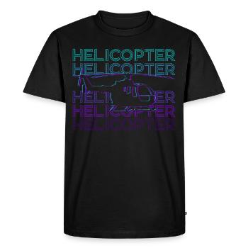 Pilote d’hélicoptère Chopper Copter Retro - T-shirt Premium bio Homme - noir - Devant - Nico (187cm)