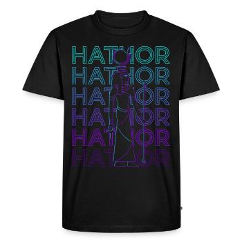 Hathor Déesse égyptienne Egypte ancienne Rétro - T-shirt Premium bio Homme - noir - Devant - Nico (187cm)