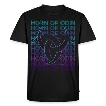 Celtic Knot Horn par Odin Viking Retro - T-shirt Premium bio Homme - noir - Devant - Nico (187cm)