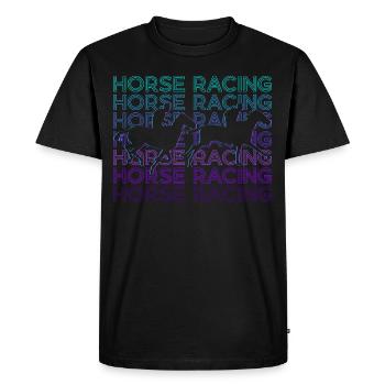 Courses de chevaux Sports équestres Cavaliers Équitation - T-shirt Premium bio Homme - noir - Devant - Nico (187cm)