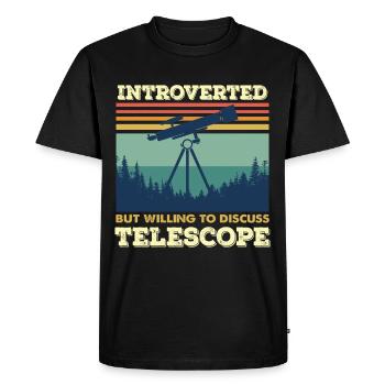 Introverted Telescope Astronomy Space - Men's Premium Organic T-Shirt - black - Front - Nico (187cm)