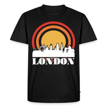 Londres Skyline Big Ben Westminster Château - T-shirt Premium bio Homme - noir - Devant - Nico (187cm)