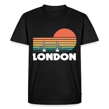 Londres Thames Tower Bridge Angleterre Westminster - T-shirt Premium bio Homme - noir - Devant - Nico (187cm)