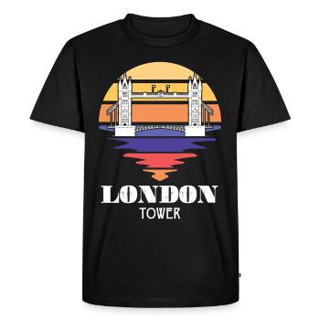 London Tower Bridge Royaume-Uni Angleterre Tamise - T-shirt Premium bio Homme - noir - Devant - Nico (187cm)