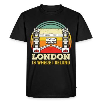 Londres ROYAUME-UNI Tower Bridge Angleterre Tamise - T-shirt Premium bio Homme - noir - Devant - Nico (187cm)