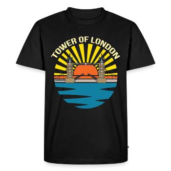 Angleterre Thames Tower Bridge Westminster - T-shirt Premium bio Homme - noir - Devant - Nico (187cm)