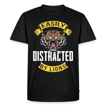 Tigres et Lions Afrique Savannah - T-shirt Premium bio Homme - noir - Devant - Nico (187cm)