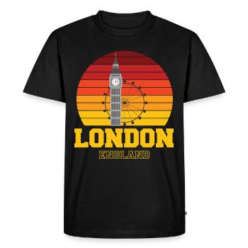 Londres Angleterre Big Ben London Eye - T-shirt Premium bio Homme - noir - Devant - Nico (187cm)