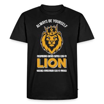 Lion Crown Lion's Mane Safari Lion Face - Men's Premium Organic T-Shirt - black - Front - Nico (187cm)