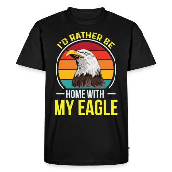 Eagle Bird Love Fauconnerie Golden Eagle Wildlife - T-shirt Premium bio Homme - noir - Devant - Nico (187cm)