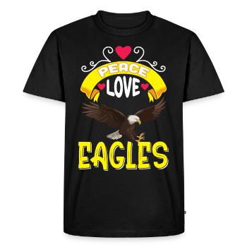 Eagle Peace Love Ornithology Falconry - Men's Premium Organic T-Shirt - black - Front - Nico (187cm)