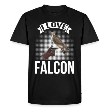 J’adore Falcon eagle falconry bird - T-shirt Premium bio Homme - noir - Devant - Nico (187cm)