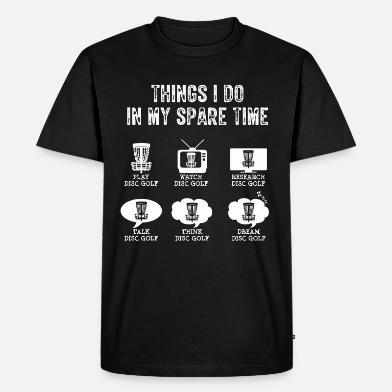 Lustiger Frisbee-freizeit-disc-golf-weinlese - Männer Premium Bio T-Shirt - Schwarz