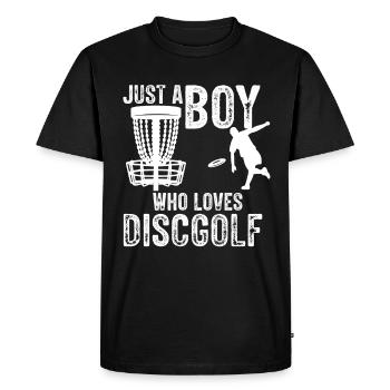 Garçon, Le Disc Golf Vintage Ultimate Frisbee - T-shirt Premium bio Homme - noir - Devant - Nico (187cm)