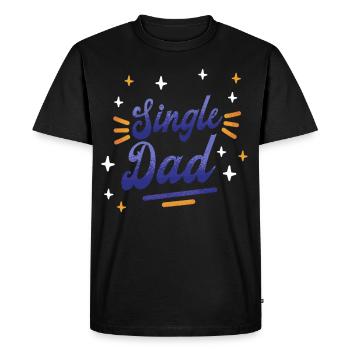 Single Father Papa Single Parent Daddy - Men's Premium Organic T-Shirt - black - Front - Nico (187cm)