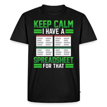 J’ai une feuille de calcul pour comptable de table - T-shirt Premium bio Homme - noir - Devant - Nico (187cm)