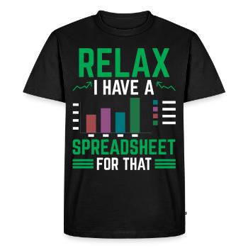 J’ai une feuille de calcul pour le tableau comptable - T-shirt Premium bio Homme - noir - Devant - Nico (187cm)