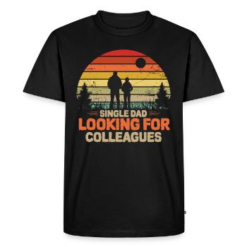 Père célibataire Addiction Collègues Père monoparental Père - T-shirt Premium bio Homme - noir - Devant - Nico (187cm)