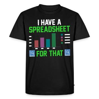 J’ai une feuille de calcul pour comptable de table - T-shirt Premium bio Homme - noir - Devant - Nico (187cm)