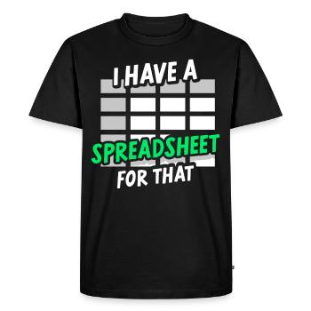 J’ai une feuille de calcul pour le tableau comptable - T-shirt Premium bio Homme - noir - Devant - Nico (187cm)