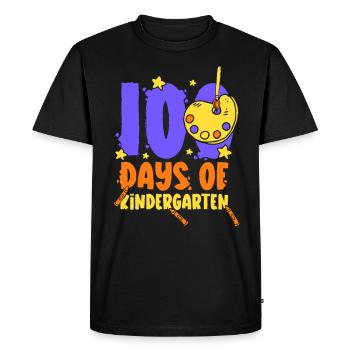 100 Days Kindergarten Lustig Süß Team Sayings - Men's Premium Organic T-Shirt - black - Front - Nico (187cm)