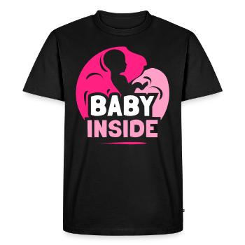 Baby Inside Pregnant Announcement Baby Inside - Men's Premium Organic T-Shirt - black - Front - Nico (187cm)