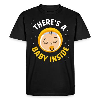 Il y a un bébé là-dedans bébé mignon enceinte à l’intérieur - T-shirt Premium bio Homme - noir - Devant - Nico (187cm)