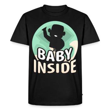 Baby Inside Pregnant Baby Inside Announcement - Men's Premium Organic T-Shirt - black - Front - Nico (187cm)