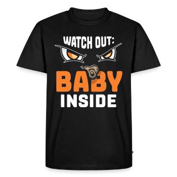 Attention Baby Inside Pregnant Pregnancy Sweet - Men's Premium Organic T-Shirt - black - Front - Nico (187cm)