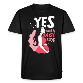 Yes there is a baby in it cute baby inside pregnant - Men's Premium Organic T-Shirt - black - Front - Nico (187cm)