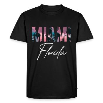 Miami Palms Florida Miami Beach Sun - Men's Premium Organic T-Shirt - black - Front - Nico (187cm)