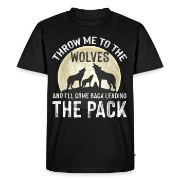 Alpha Wolf Wildhound Wolf Pack Full Moon - Men's Premium Organic T-Shirt - black - Front - Nico (187cm)