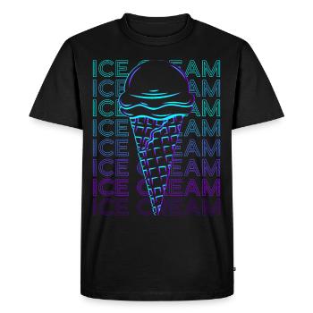 Crème glacée Rétro - T-shirt Premium bio Homme - noir - Devant - Nico (187cm)