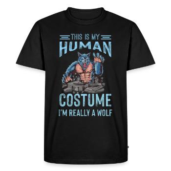 Costume de loup-garou Chien sauvage Loups - T-shirt Premium bio Homme - noir - Devant - Nico (187cm)