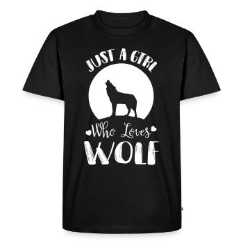 La fille aime les loups pleine lune meute de loups - T-shirt Premium bio Homme - noir - Devant - Nico (187cm)