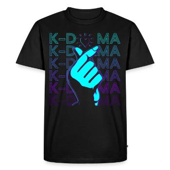 Kdrama Kpop Finger Heart K Drame K Pop Rétro - T-shirt Premium bio Homme - noir - Devant - Nico (187cm)