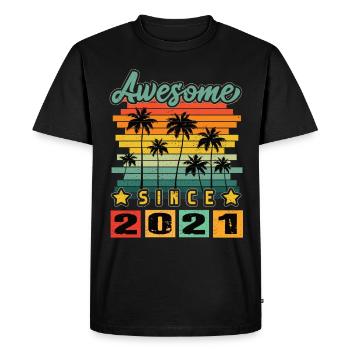 Awesome Since 2021 - Men's Premium Organic T-Shirt - black - Front - Nico (187cm)